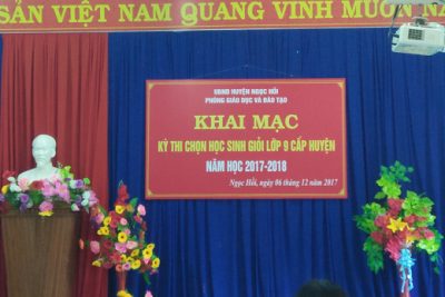 Ngành giáo dục huyện tổ chức kỳ thi học sinh giỏi lớp 9 năm học 2017-2018